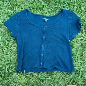 blue crop top